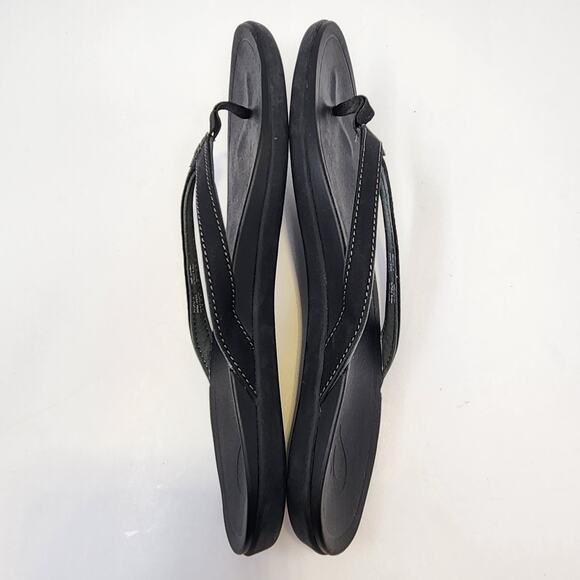 Olukai Ho'Opio Black Flip Flop Thong Sandal Women Size 9 Slip On Beach Summer - Picture 7 of 8